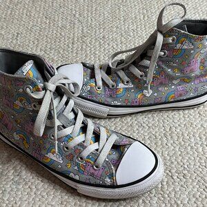 Converse All Star Girl's Size 3 Child Castle Rainbow High Top Sneakers Shoes